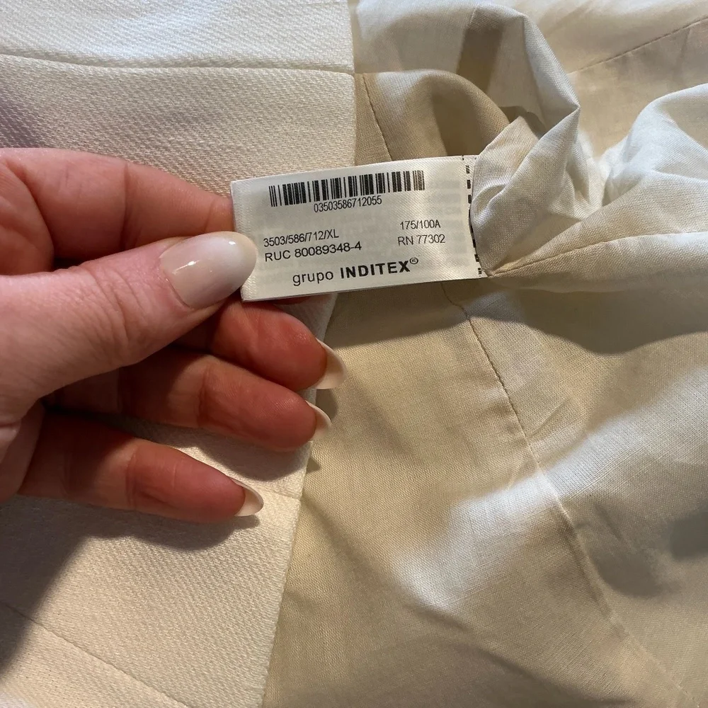ZARA Linen Ivory Front Button Vest Size XL NWT - Picture 6 of 11